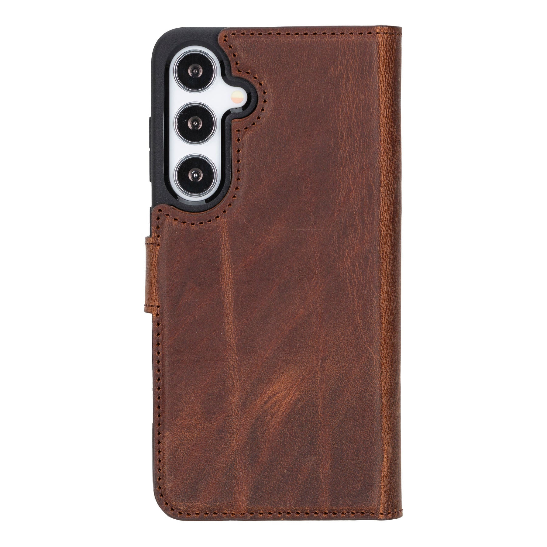 Magische Samsung Galaxy S24-Serie, abnehmbare Echtleder-Brieftaschenhülle – MW