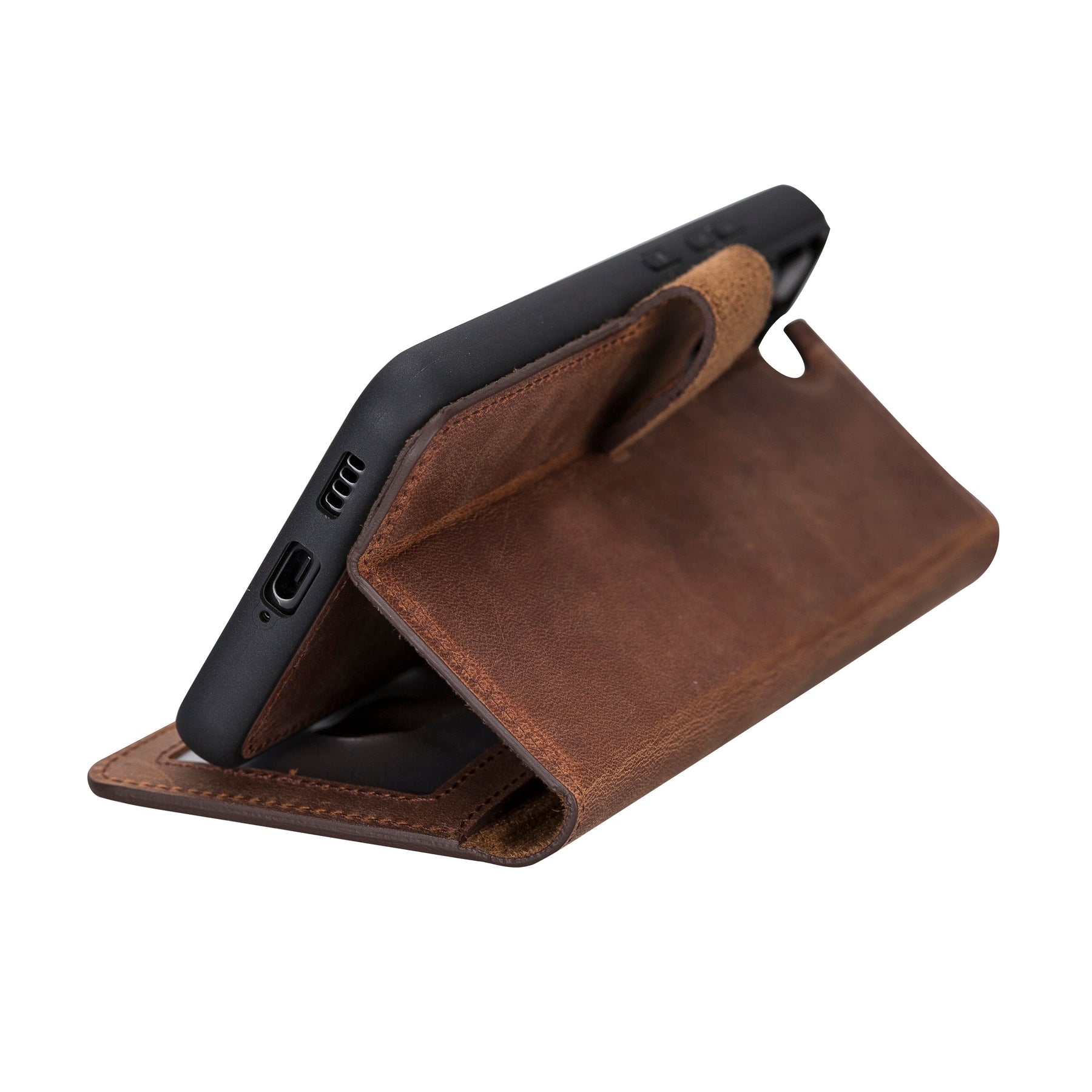 Magische Samsung Galaxy S22-Serie, abnehmbare Echtleder-Brieftaschenhülle – MW