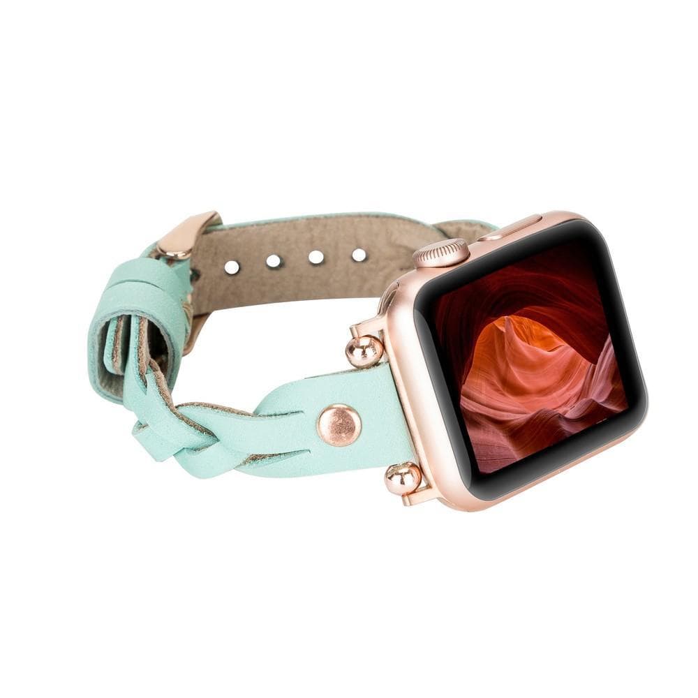 Wanda Ferro geflochtenes Apple-Watch-Armband aus echtem Leder im Trok-Stil in Roségold