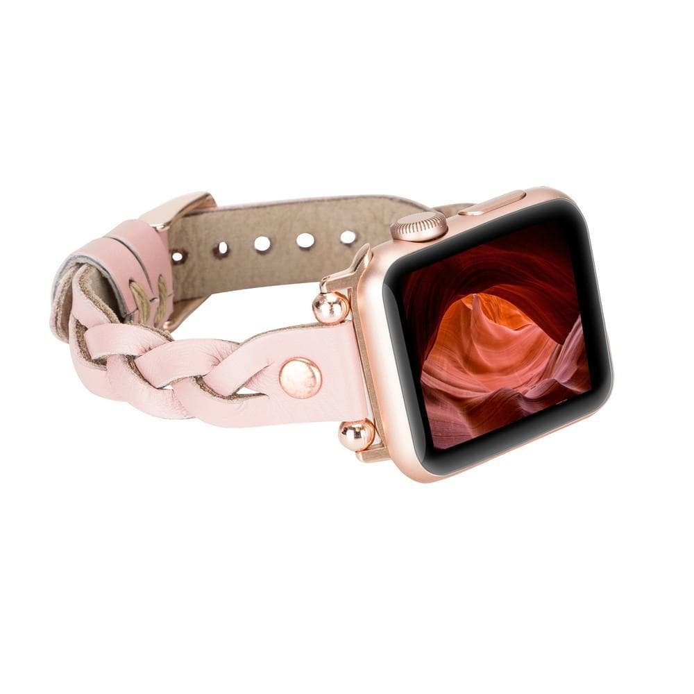 Wanda Ferro geflochtenes Apple-Watch-Armband aus echtem Leder im Trok-Stil in Roségold
