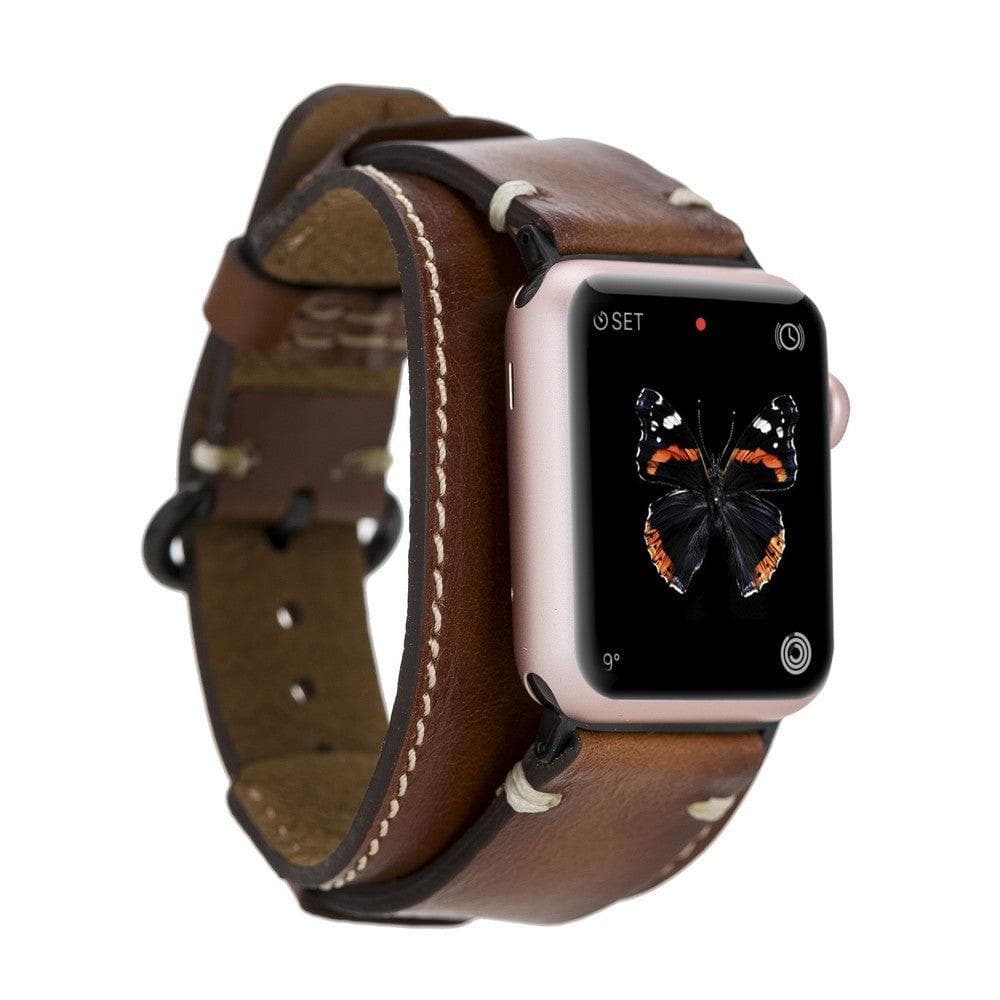 Apple Watch-Armband aus echtem Leder im Pulsar-Manschettenstil