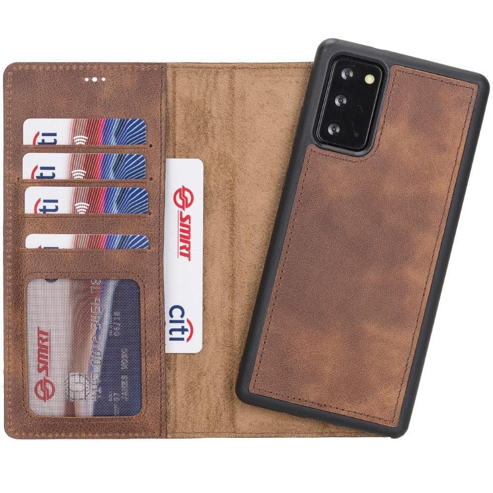 Magische Samsung Galaxy Note 20-Serie, abnehmbare Echtleder-Brieftaschenhülle – MW