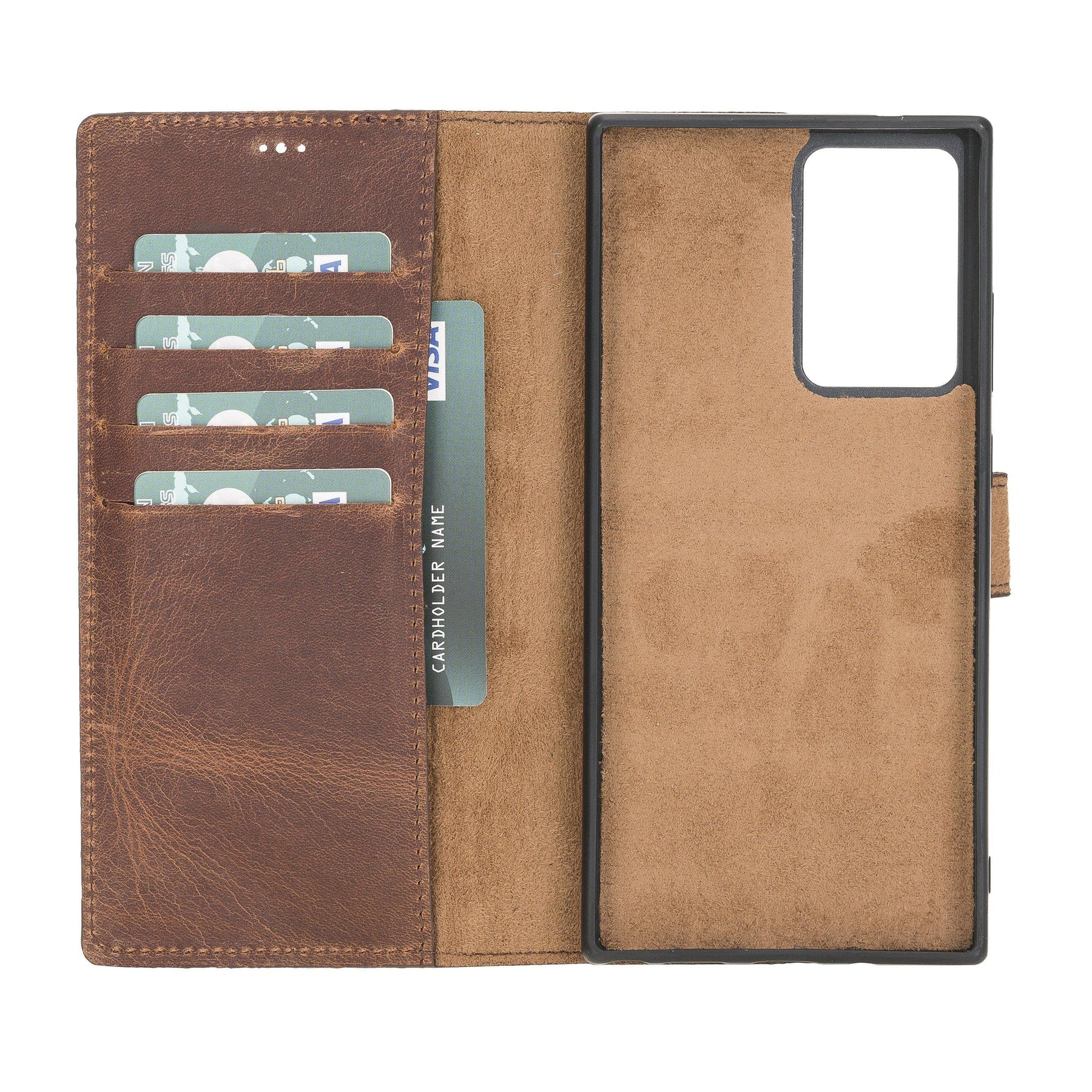 Magische Samsung Galaxy Note 20-Serie, abnehmbare Echtleder-Brieftaschenhülle – MW