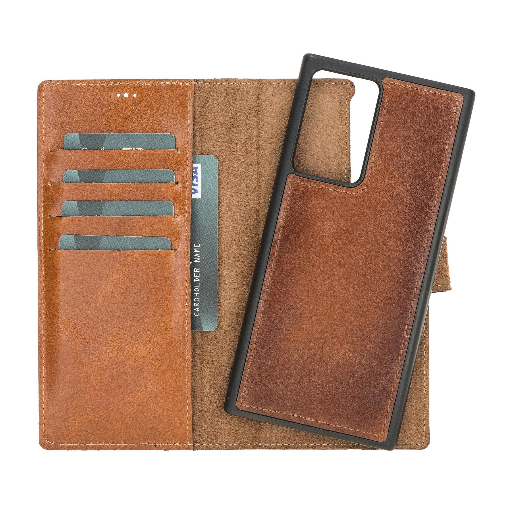 Magische Samsung Galaxy Note 20-Serie, abnehmbare Echtleder-Brieftaschenhülle – MW