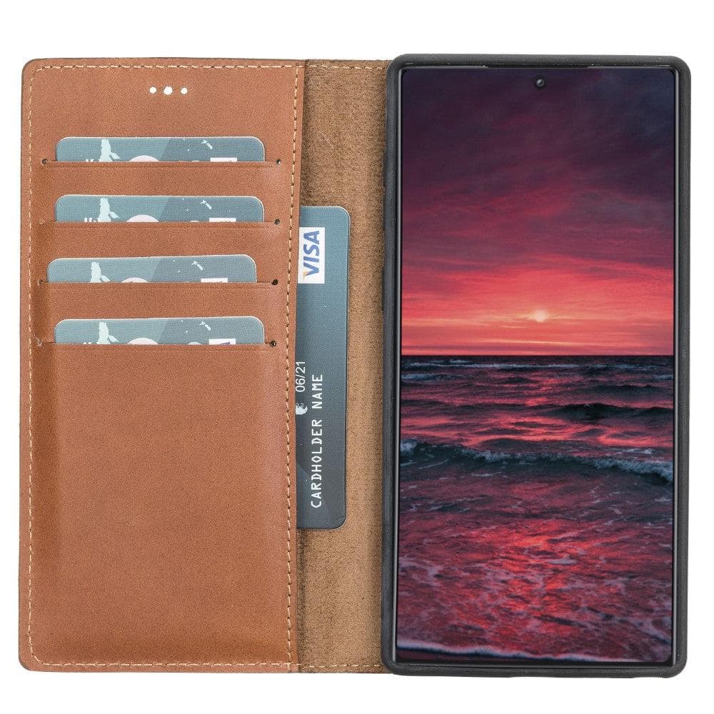 Magische abnehmbare Samsung-Brieftaschenhülle aus echtem Leder – MW