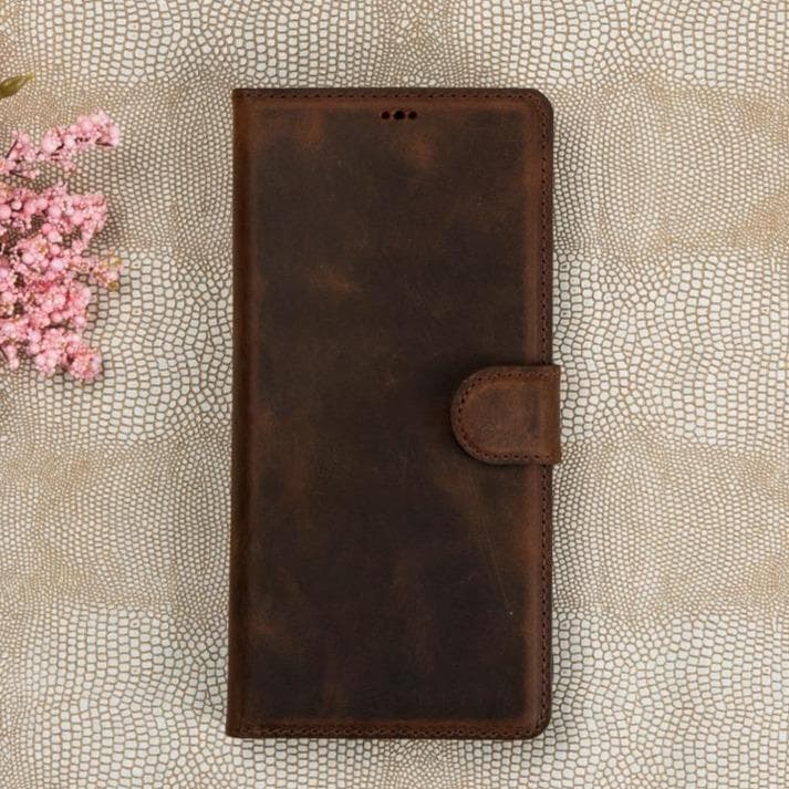Magische abnehmbare Samsung-Brieftaschenhülle aus echtem Leder – MW
