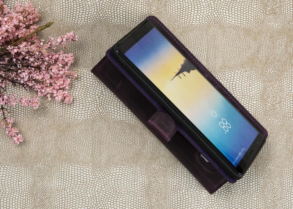 Magische abnehmbare Samsung-Brieftaschenhülle aus echtem Leder – MW