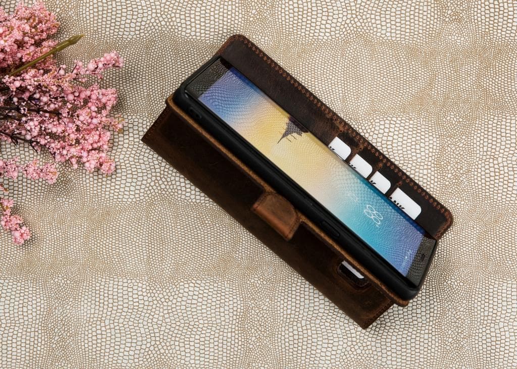 Magische abnehmbare Samsung-Brieftaschenhülle aus echtem Leder – MW