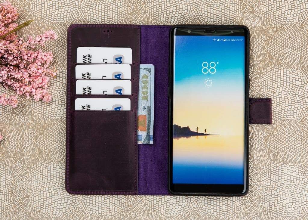 Magische abnehmbare Samsung-Brieftaschenhülle aus echtem Leder – MW