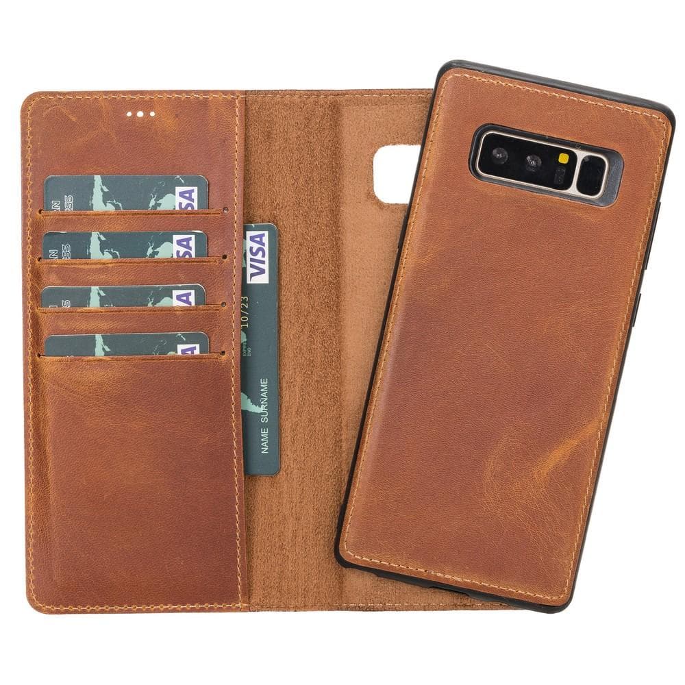Magische abnehmbare Samsung-Brieftaschenhülle aus echtem Leder – MW