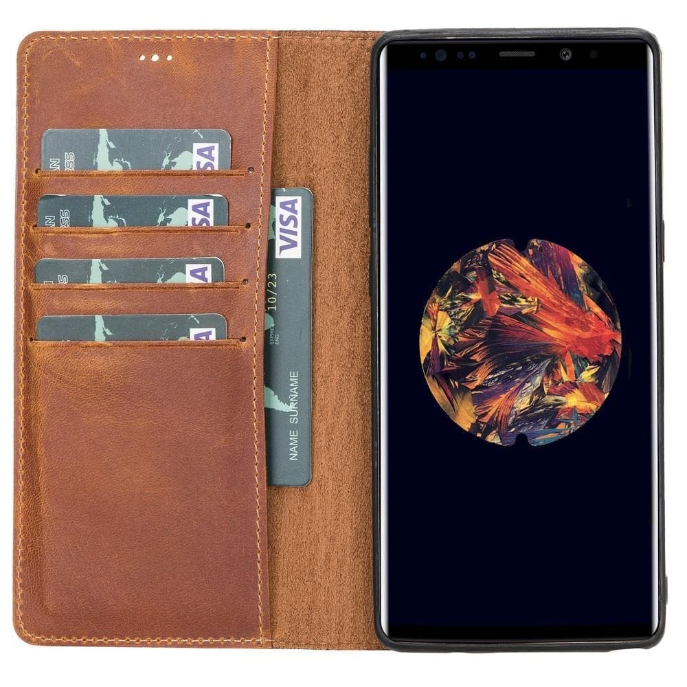 Magische abnehmbare Samsung-Brieftaschenhülle aus echtem Leder – MW