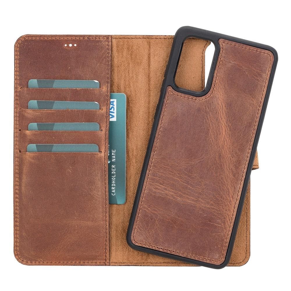 Magische Samsung Galaxy S20-Serie, abnehmbare Echtleder-Brieftaschenhülle – MW