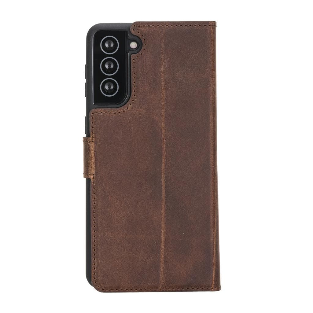 Magische Samsung Galaxy S21-Serie, abnehmbare Echtleder-Brieftaschenhülle – MW