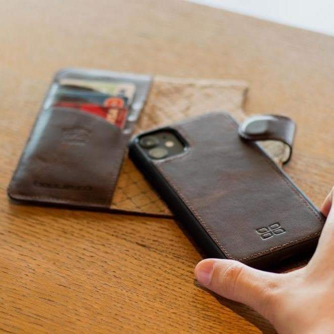 Magische Samsung Galaxy S21-Serie, abnehmbare Echtleder-Brieftaschenhülle – MW