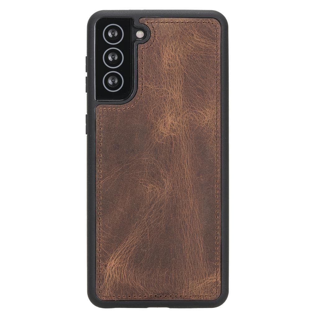Magische Samsung Galaxy S21-Serie, abnehmbare Echtleder-Brieftaschenhülle – MW