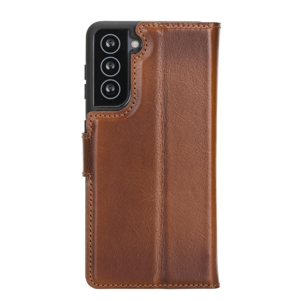 Magische Samsung Galaxy S21-Serie, abnehmbare Echtleder-Brieftaschenhülle – MW