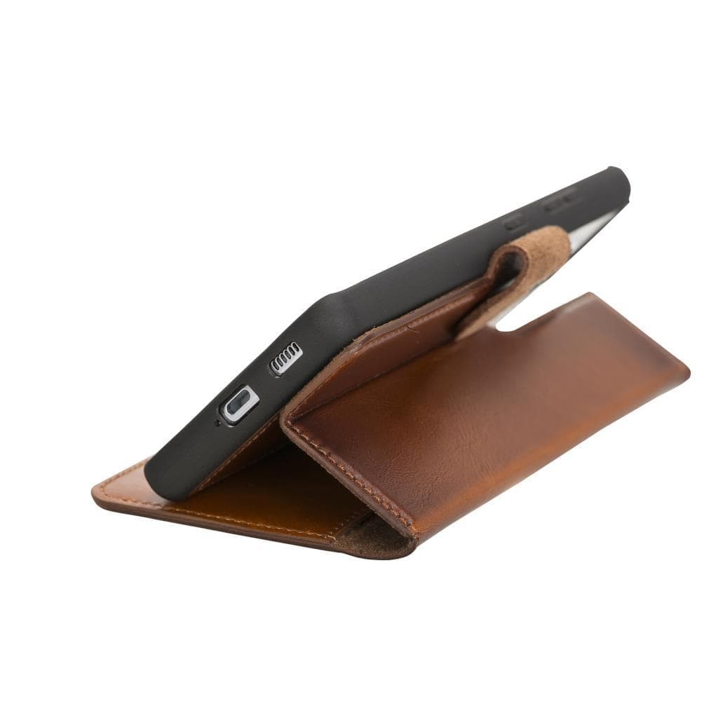 Magische Samsung Galaxy S21-Serie, abnehmbare Echtleder-Brieftaschenhülle – MW