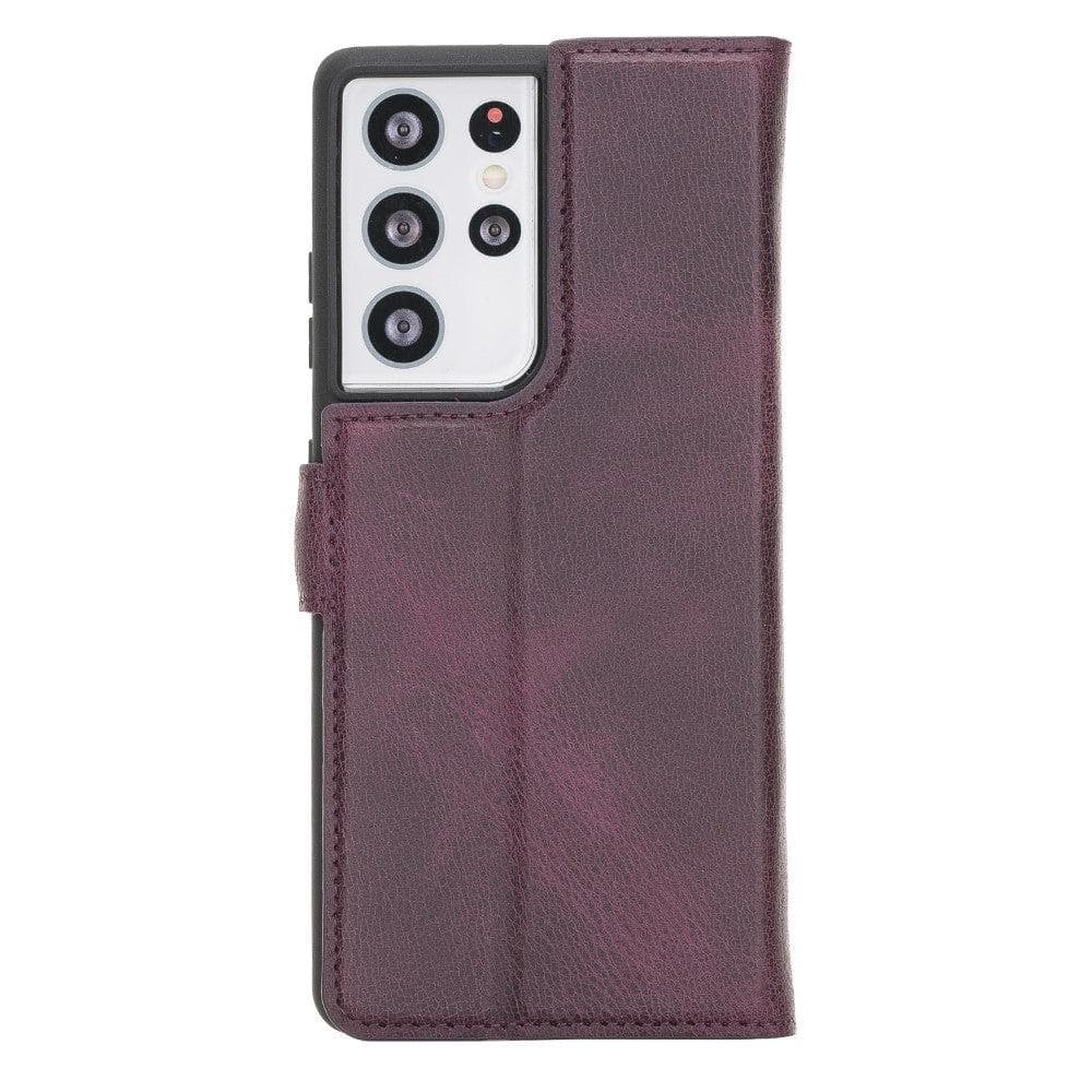 Magische Samsung Galaxy S21-Serie, abnehmbare Echtleder-Brieftaschenhülle – MW