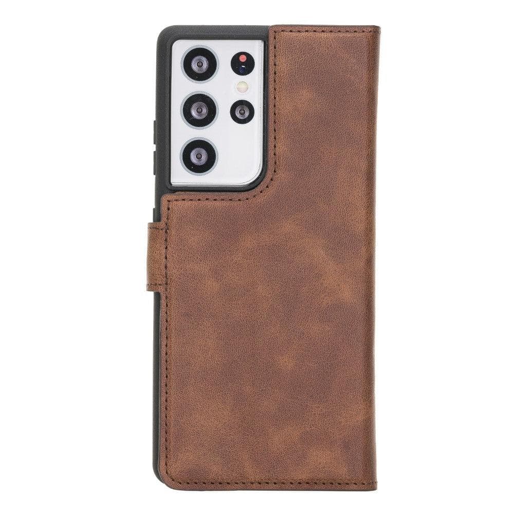 Magische Samsung Galaxy S21-Serie, abnehmbare Echtleder-Brieftaschenhülle – MW