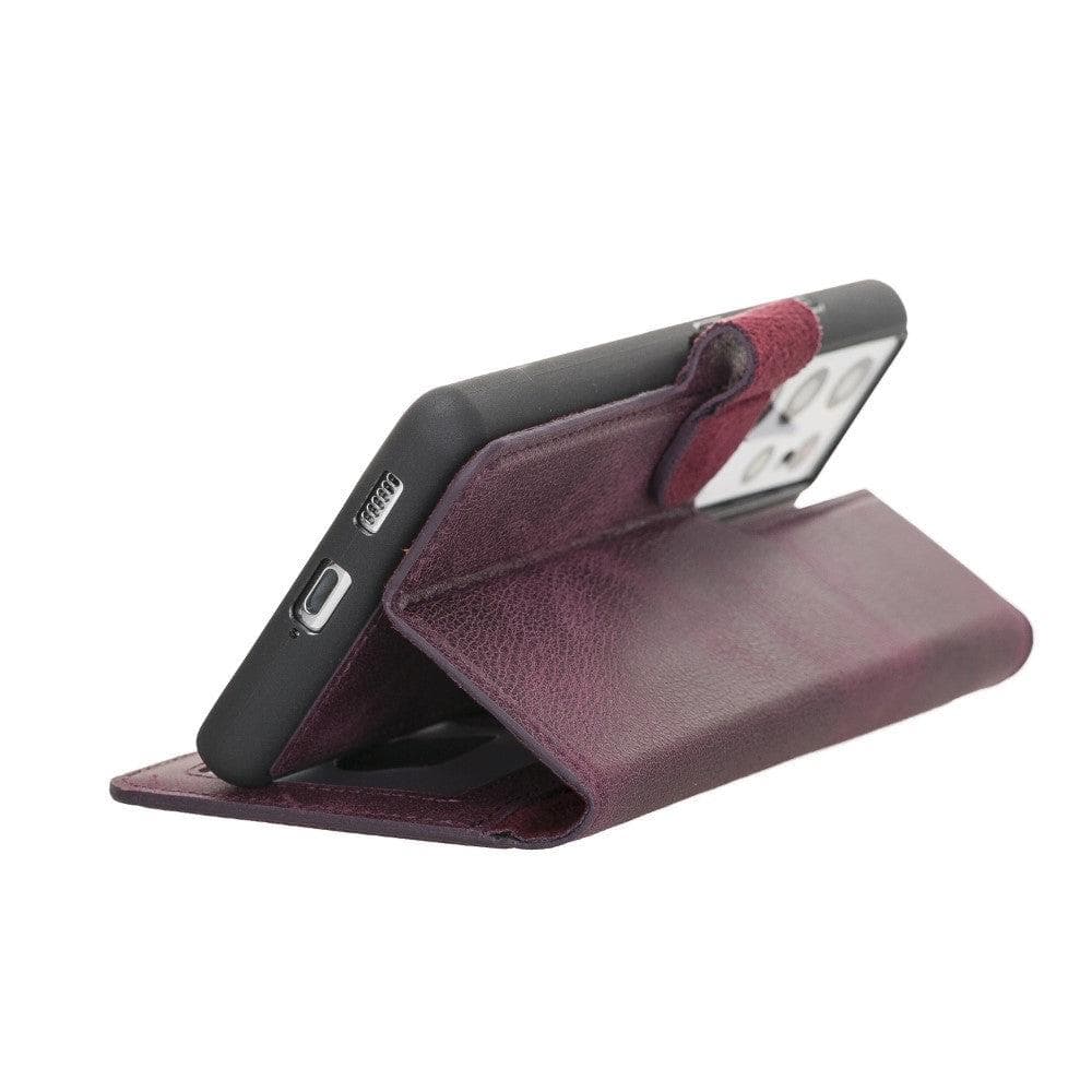 Magische Samsung Galaxy S21-Serie, abnehmbare Echtleder-Brieftaschenhülle – MW