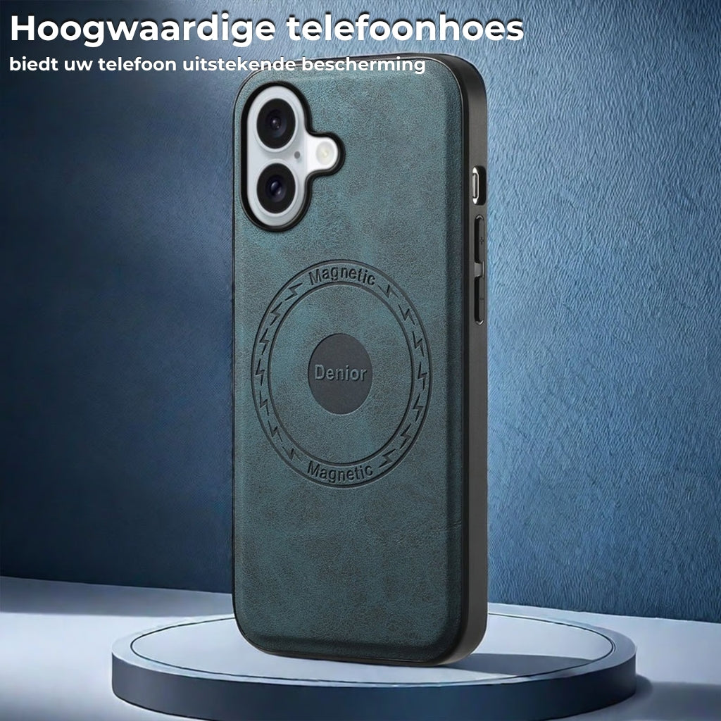 Slank leren iPhone-hoesje dat comfortabel in de hand ligt