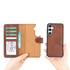 Magische Samsung Galaxy S25 abnehmbare Leder-Brieftaschenhülle