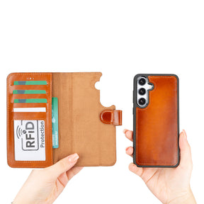 Magische Samsung Galaxy S25 abnehmbare Leder-Brieftaschenhülle