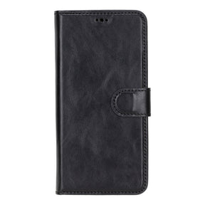 Magische Samsung Galaxy S24-Serie, abnehmbare Echtleder-Brieftaschenhülle – MW