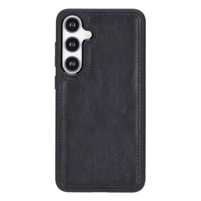 Magische Samsung Galaxy S24-Serie, abnehmbare Echtleder-Brieftaschenhülle – MW
