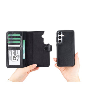 Magische Samsung Galaxy S25 abnehmbare Leder-Brieftaschenhülle
