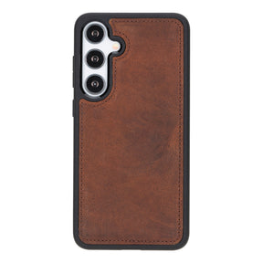 Magische Samsung Galaxy S24-Serie, abnehmbare Echtleder-Brieftaschenhülle – MW