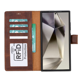 Magische Samsung Galaxy S25 abnehmbare Leder-Brieftaschenhülle
