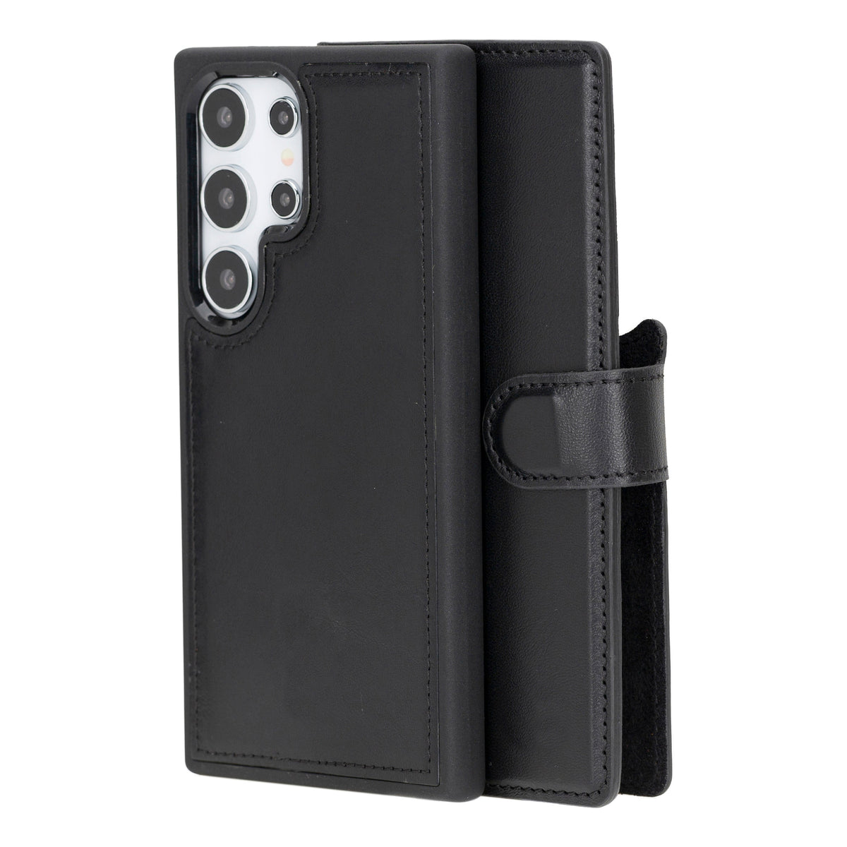Magische Samsung Galaxy S24-Serie, abnehmbare Echtleder-Brieftaschenhülle – MW