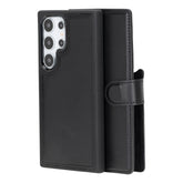 Magische Samsung Galaxy S24-Serie, abnehmbare Echtleder-Brieftaschenhülle – MW