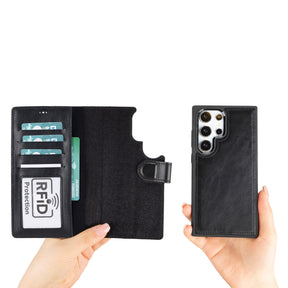 Magische Samsung Galaxy S25 abnehmbare Leder-Brieftaschenhülle