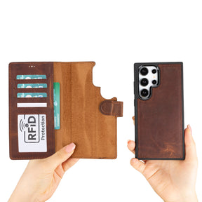 Magische Samsung Galaxy S25 abnehmbare Leder-Brieftaschenhülle