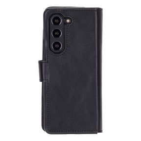 Brieftaschenetui Samsung Nicht abnehmbare Brieftaschenetui aus echtem Leder - WC