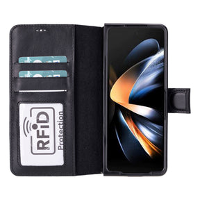 Brieftaschenetui Samsung Nicht abnehmbare Brieftaschenetui aus echtem Leder - WC
