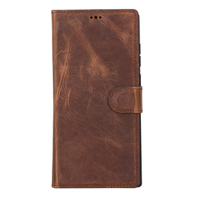 Magische Samsung Galaxy S23-Serie, abnehmbare Echtleder-Brieftaschenhülle – MW