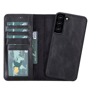 Magische Samsung Galaxy S23-Serie, abnehmbare Echtleder-Brieftaschenhülle – MW
