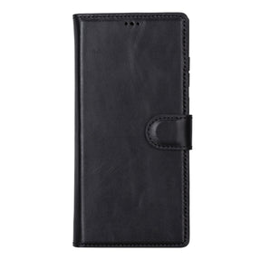Magische Samsung Galaxy S23-Serie, abnehmbare Echtleder-Brieftaschenhülle – MW