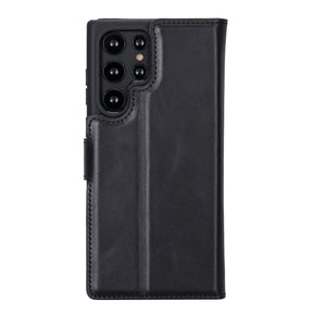 Magische Samsung Galaxy S23-Serie, abnehmbare Echtleder-Brieftaschenhülle – MW
