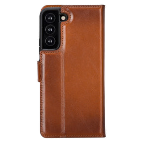 Magische Samsung Galaxy S23-Serie, abnehmbare Echtleder-Brieftaschenhülle – MW