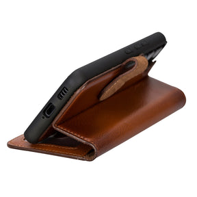 Magische Samsung Galaxy S23-Serie, abnehmbare Echtleder-Brieftaschenhülle – MW