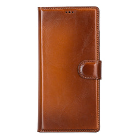 Magische Samsung Galaxy S23-Serie, abnehmbare Echtleder-Brieftaschenhülle – MW