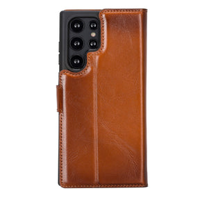 Magische Samsung Galaxy S23-Serie, abnehmbare Echtleder-Brieftaschenhülle – MW