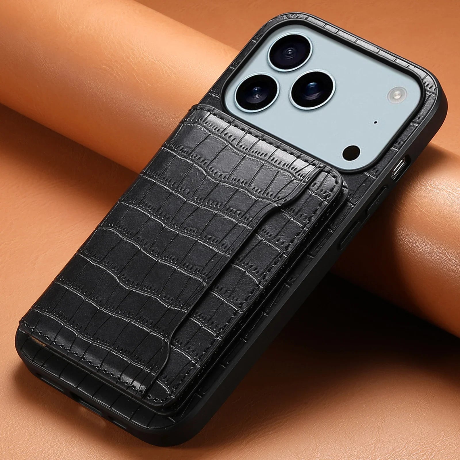 Vegan leren iPhone hoesje met bescherming en opbergruimte