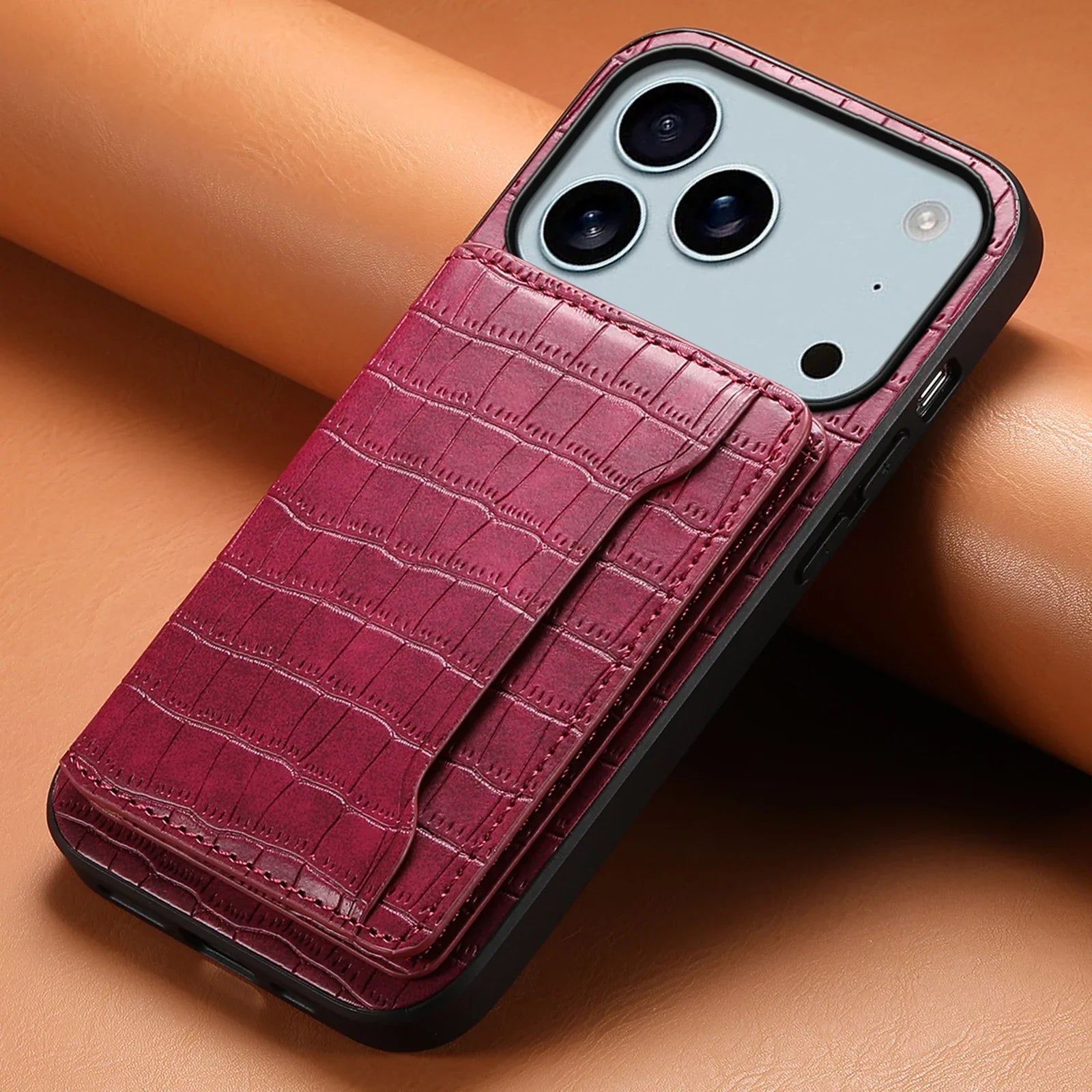 Vegan Leren iPhone Hoesje Met Kaartvak