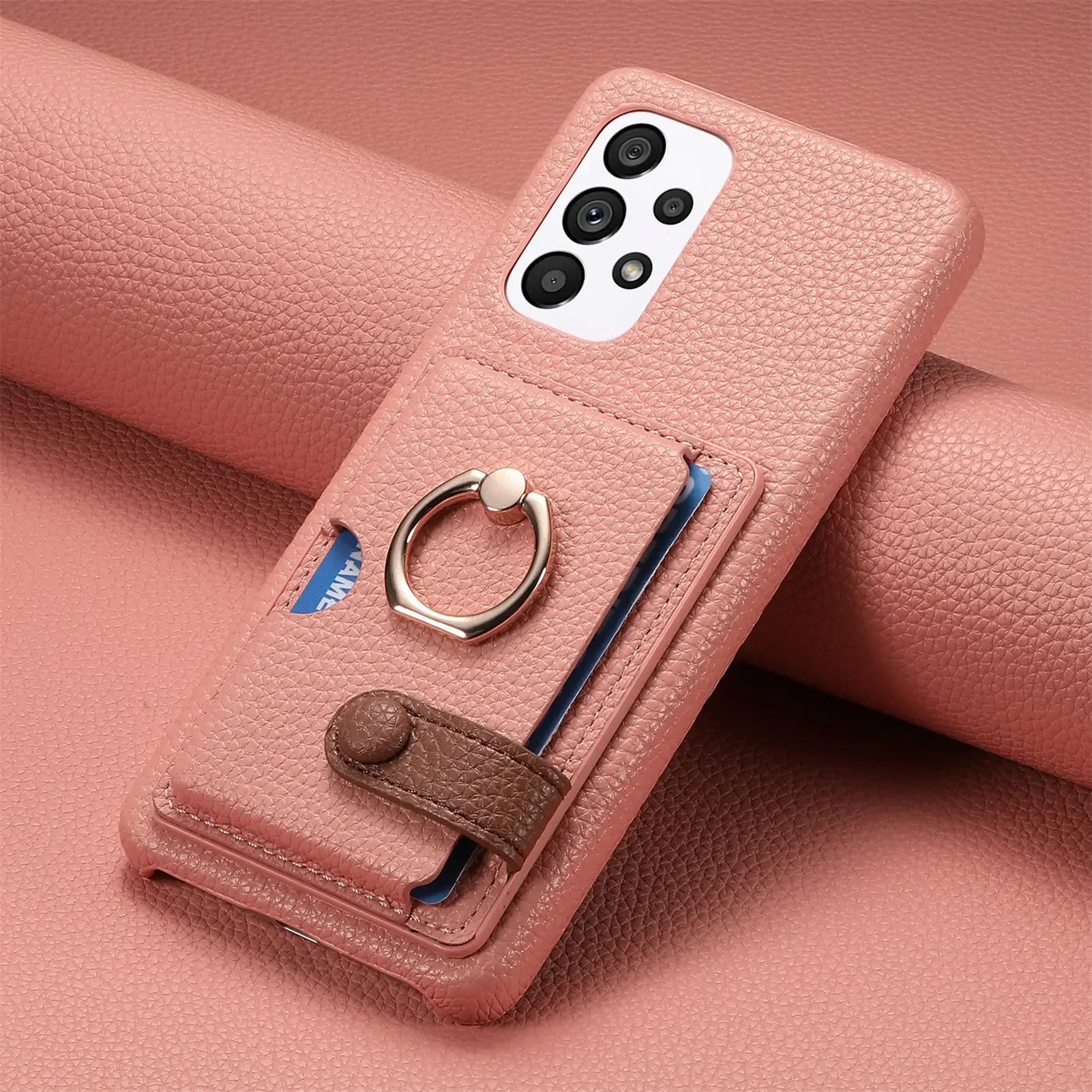 Slank Samsung-telefoonhoesje met praktische walletfunctie en ringhouder
