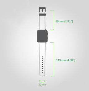 Klassisches, schlankes Apple-Watch-Armband aus echtem Leder 
